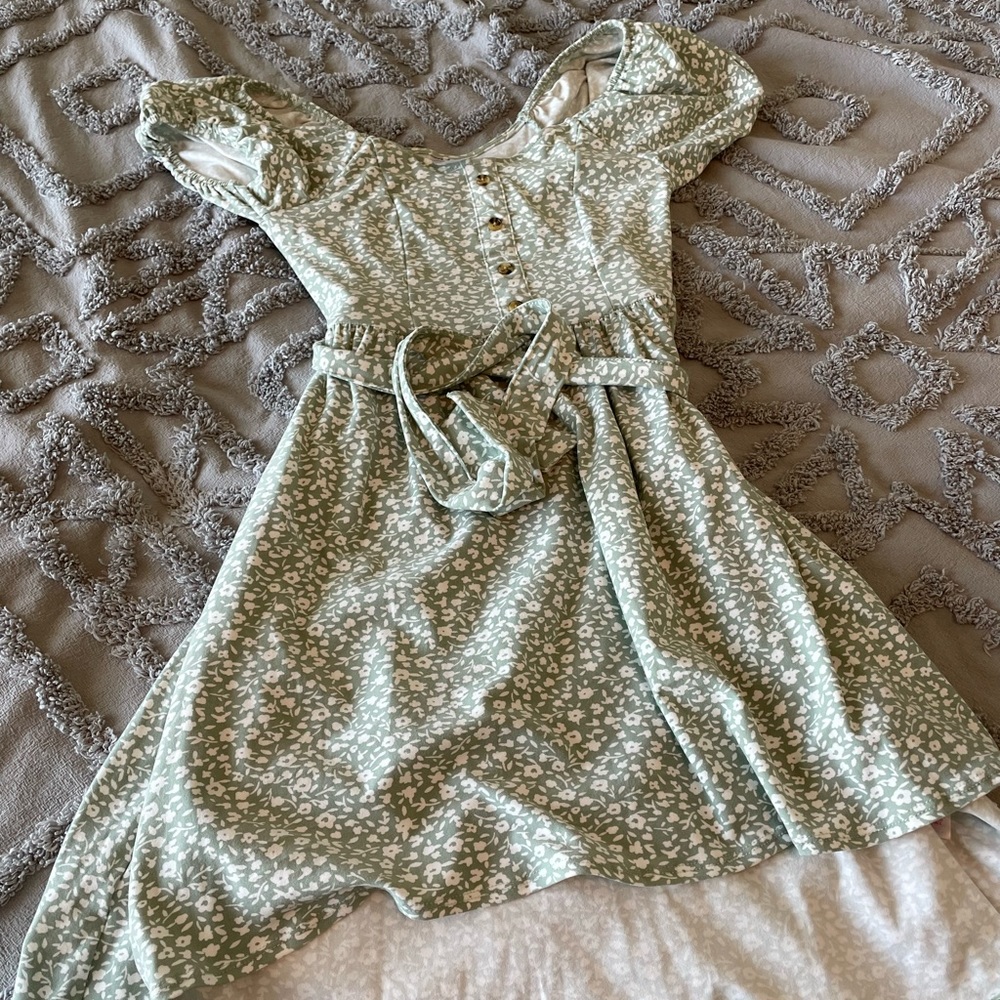 High low puff sleeve dress xs.